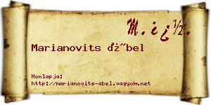 Marianovits Ábel névjegykártya